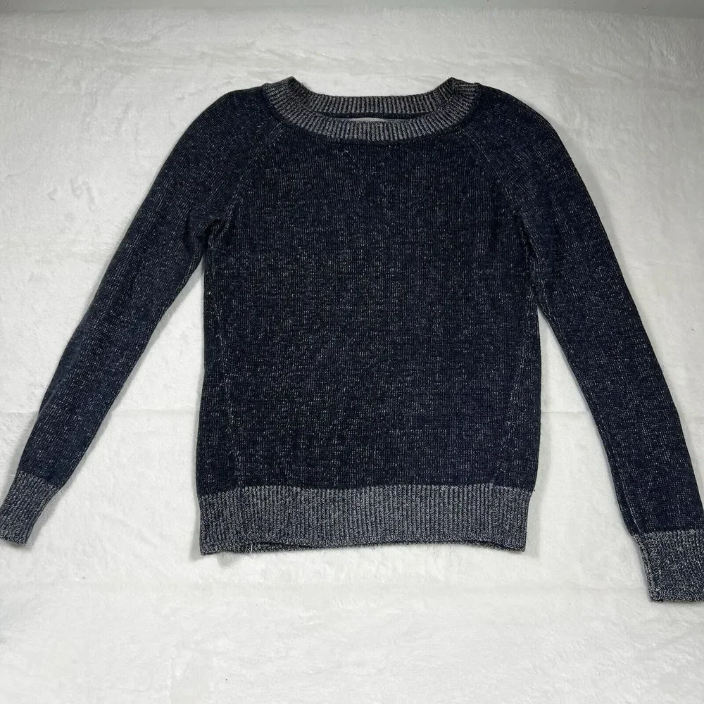 Women's Gap Crew Neck Long Sleeve Blue Wool Blend Sweater Small Y2K‎ Gorpcore